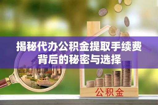 防城港揭秘代办公积金提取手续费背后的秘密与选择